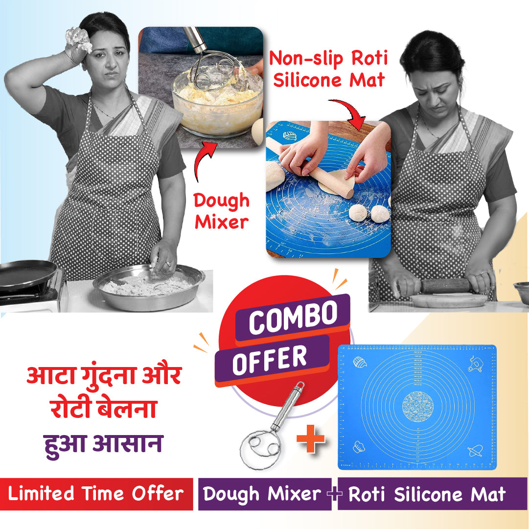 Perfect Roti Combo👌: Silicone Roti Mat & Stainless Steel Atta Dough Maker