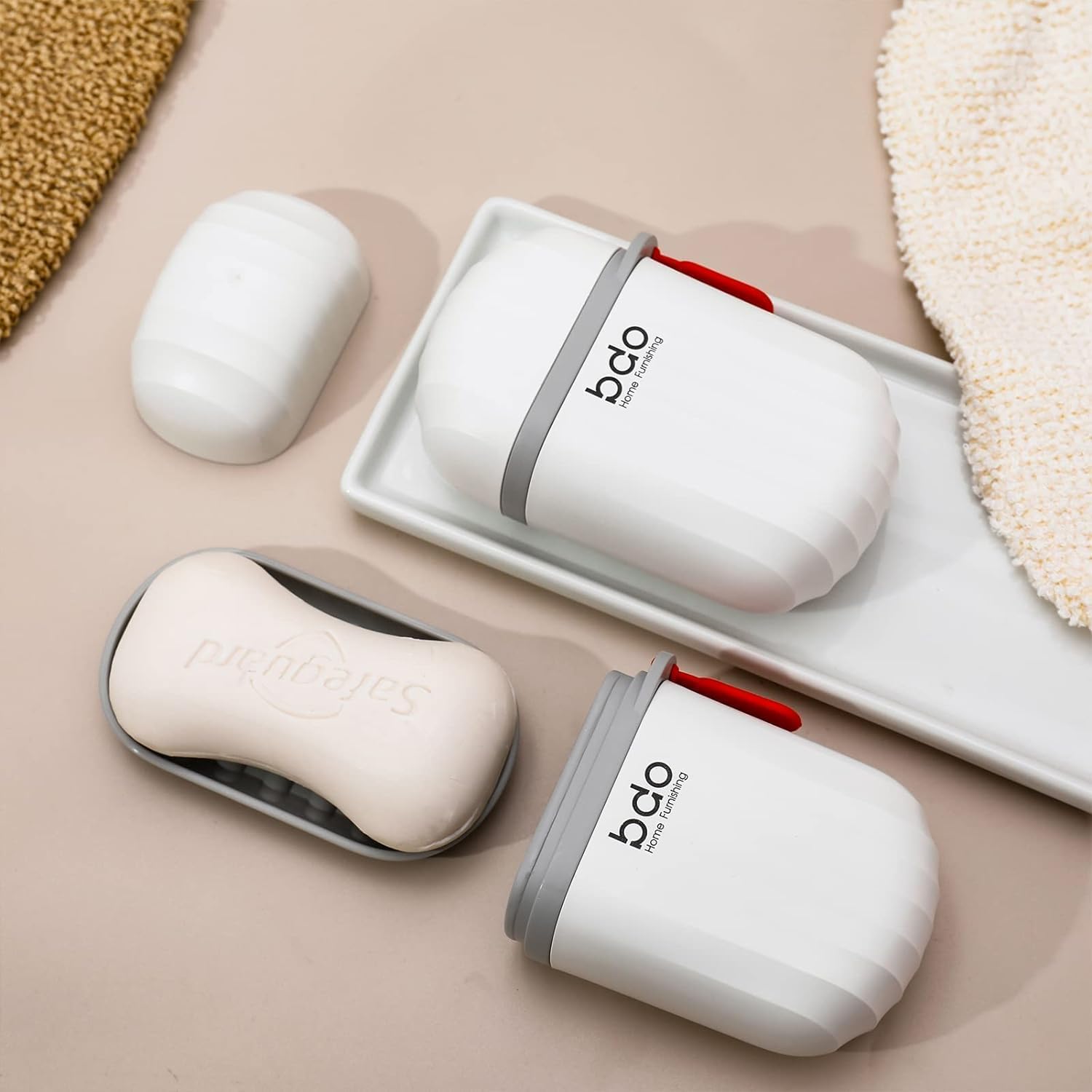 Portable Leak-Proof Soap Box with Lid for Bathroom, Camping, Travel, Gym