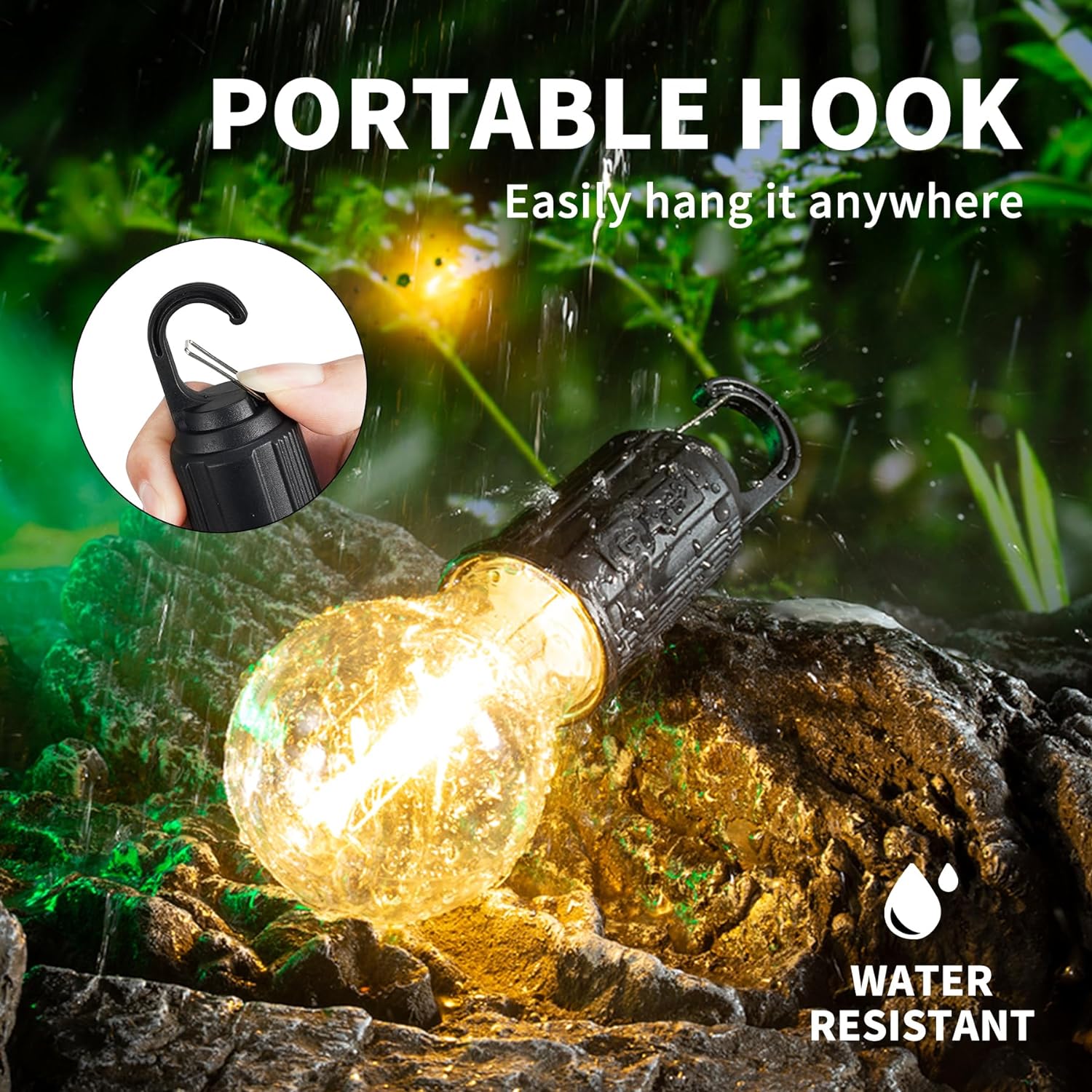 Rechargeable Camping Light With Hook | For Camping, Hiking, Backpacking & Emergency Outage
