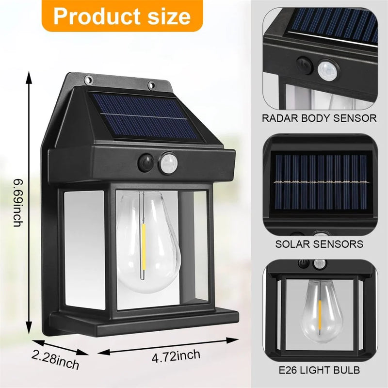 Solar Wall Lantern with 3 Modes & Motion Sensor