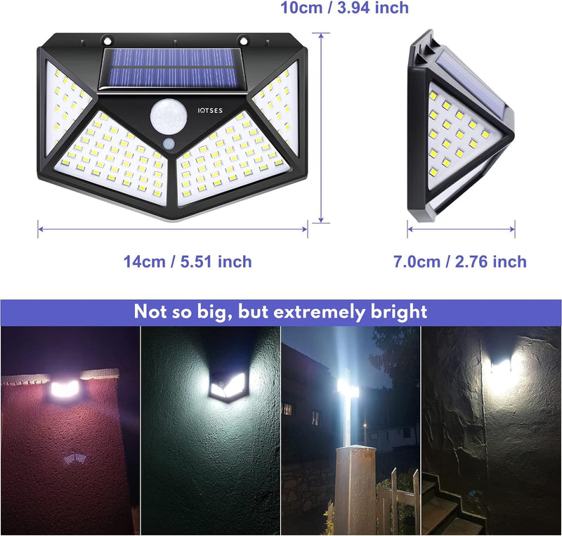 Solar Motion Sensing LED Light with 100 LEDs (Upgraded)